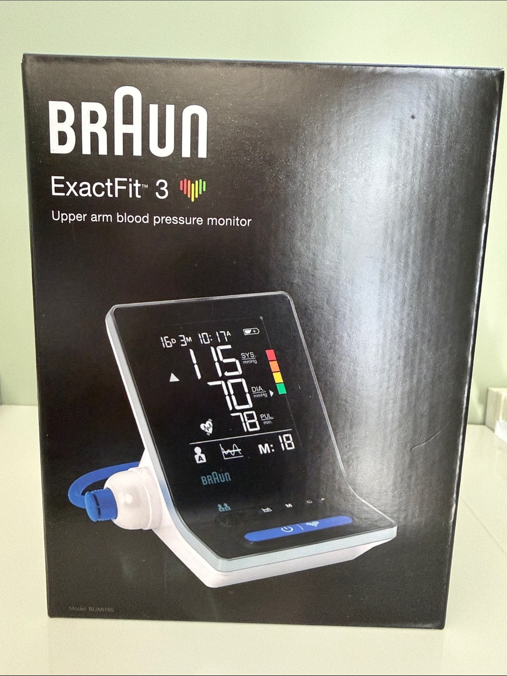 Braun ExactFit 3 Upper Arm Blood Pressure Monitor - Black & White  (New)